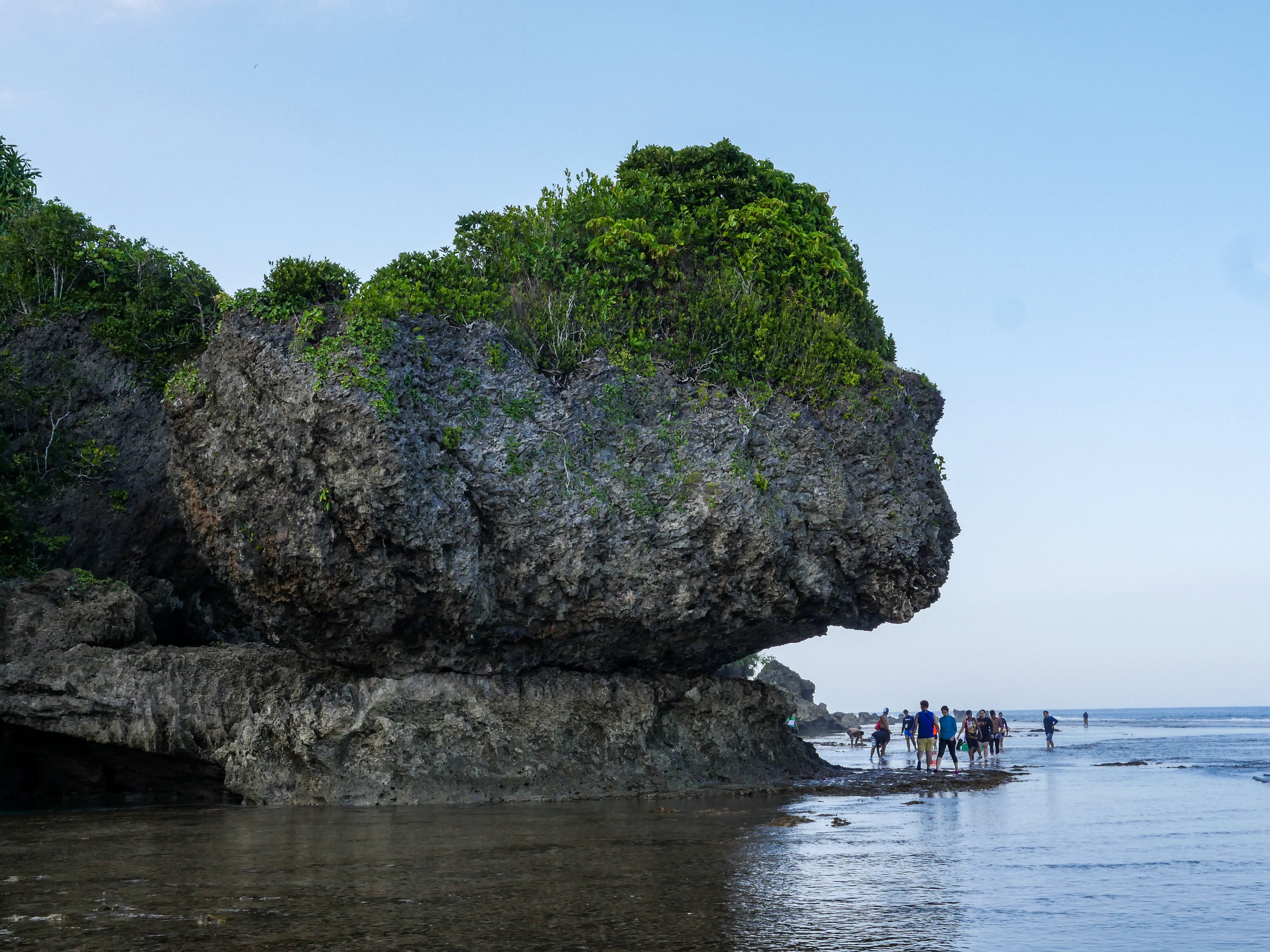 big rock formation at magpupungko rock pools in siargao island